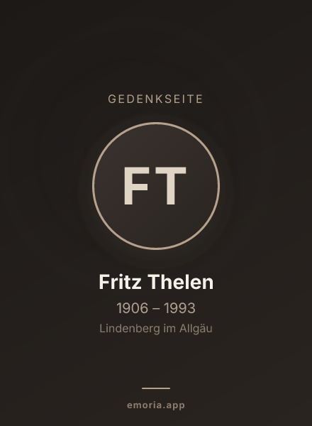Gedenkportrait von Fritz Thelen