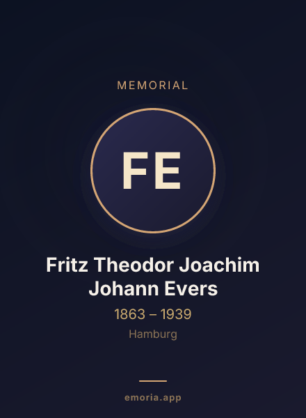 Memorial portrait of Fritz Theodor Joachim Johann Evers