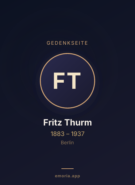 Gedenkportrait von Fritz Thurm