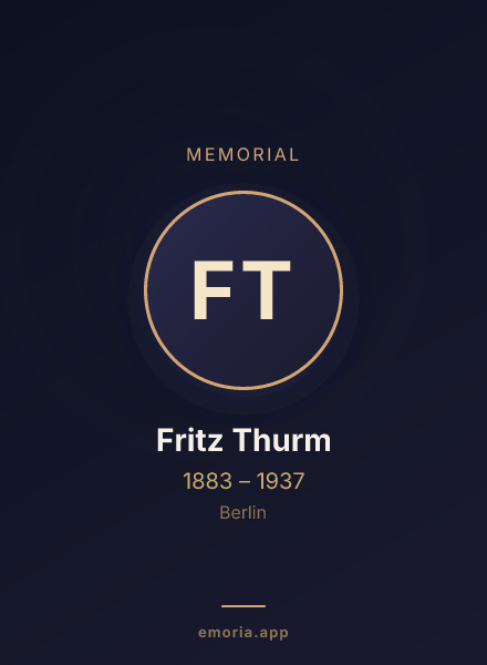 Memorial portrait of Fritz Thurm