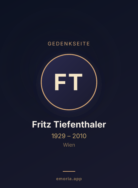Gedenkportrait von Fritz Tiefenthaler