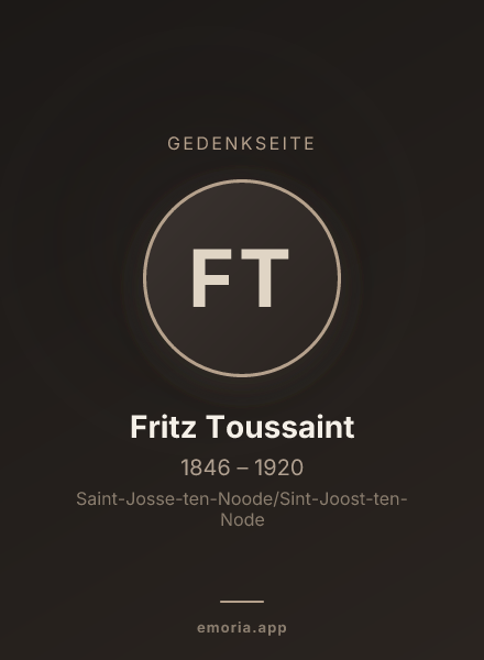 Gedenkportrait von Fritz Toussaint