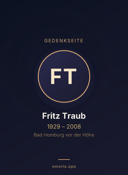 Gedenkportrait von Fritz Traub