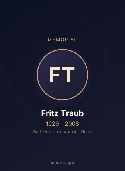 Memorial portrait of Fritz Traub