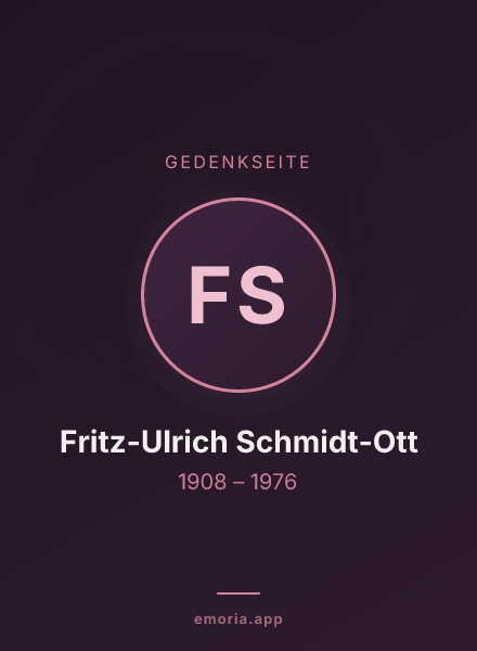 Gedenkportrait von Fritz-Ulrich Schmidt-Ott