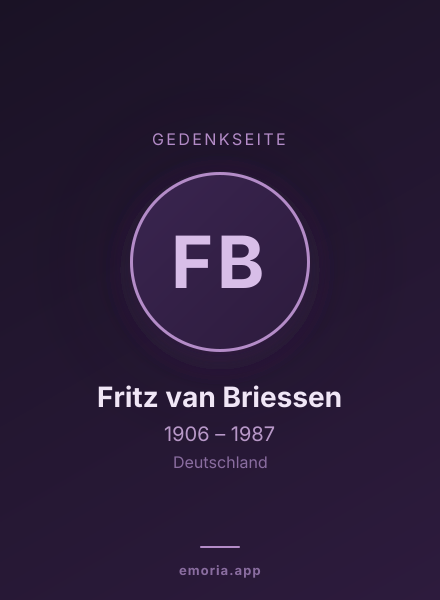 Gedenkportrait von Fritz van Briessen