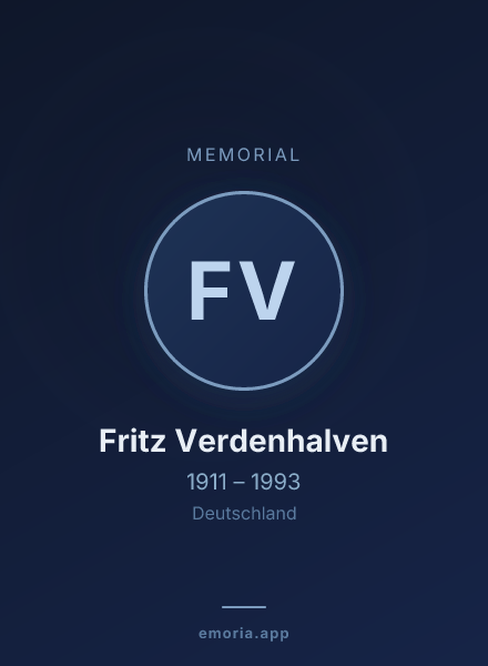 Memorial portrait of Fritz Verdenhalven
