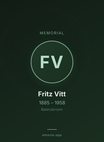 Memorial portrait of Fritz Vitt