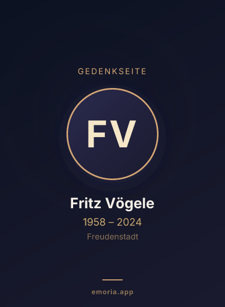 Gedenkportrait von Fritz Vögele