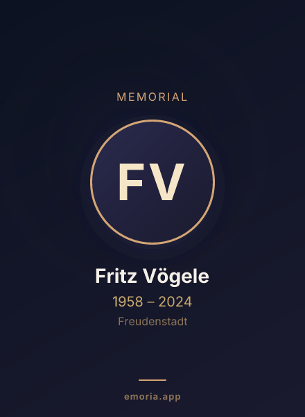 Memorial portrait of Fritz Vögele