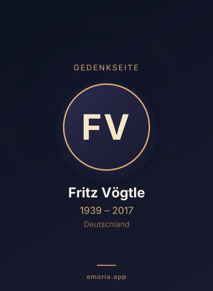 Gedenkportrait von Fritz Vögtle