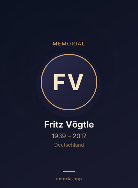 Memorial portrait of Fritz Vögtle