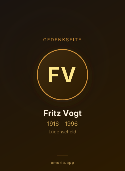 Gedenkportrait von Fritz Vogt