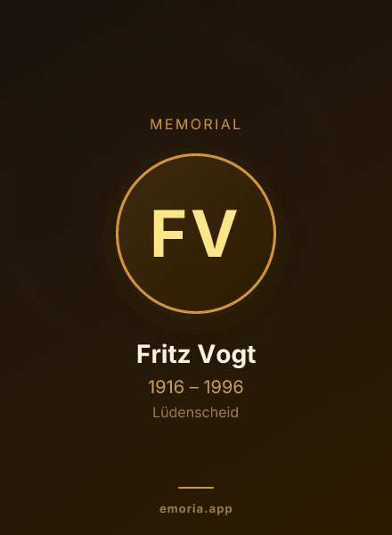 Memorial portrait of Fritz Vogt