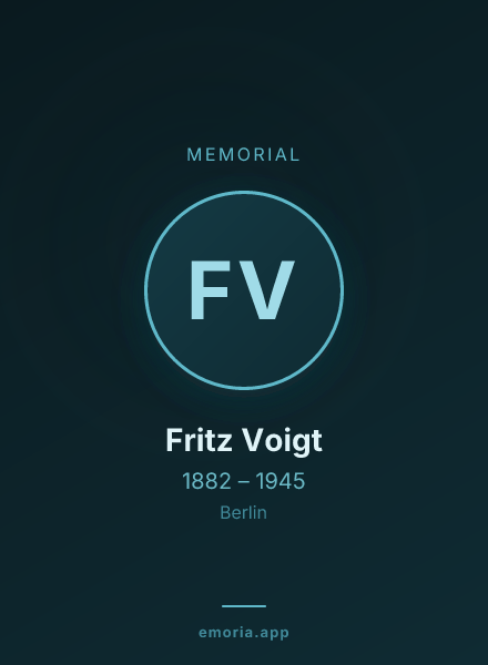 Memorial portrait of Fritz Voigt
