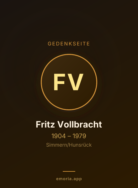 Gedenkportrait von Fritz Vollbracht