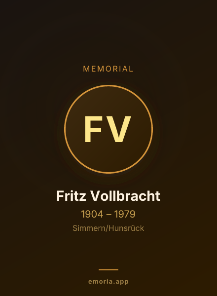 Memorial portrait of Fritz Vollbracht