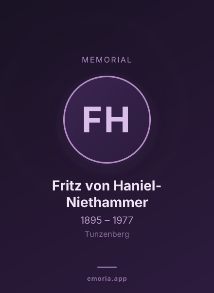 Memorial portrait of Fritz von Haniel-Niethammer