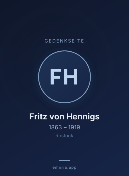 Gedenkportrait von Fritz von Hennigs