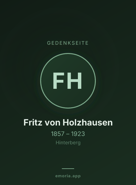 Gedenkportrait von Fritz von Holzhausen
