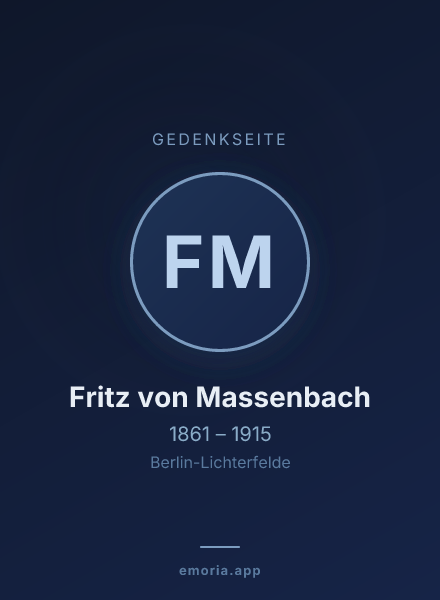 Gedenkportrait von Fritz von Massenbach