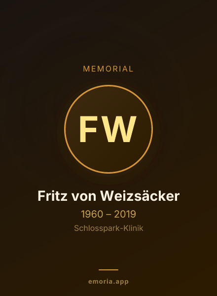 Memorial portrait of Fritz von Weizsäcker
