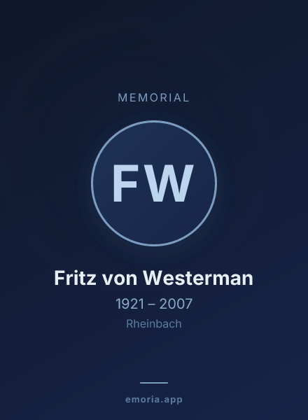 Memorial portrait of Fritz von Westerman