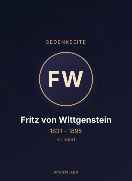 Gedenkportrait von Fritz von Wittgenstein