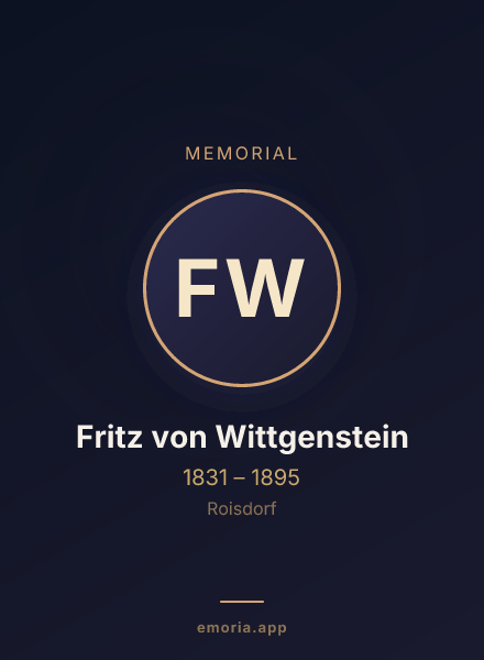 Memorial portrait of Fritz von Wittgenstein