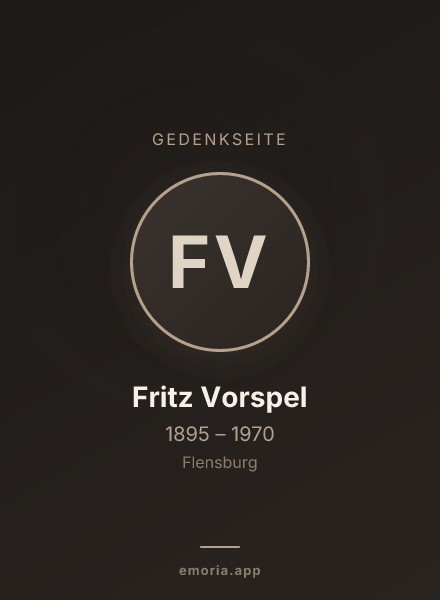 Gedenkportrait von Fritz Vorspel