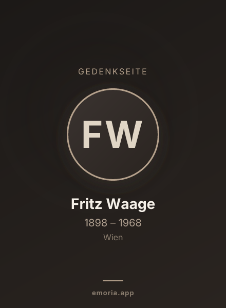 Gedenkportrait von Fritz Waage