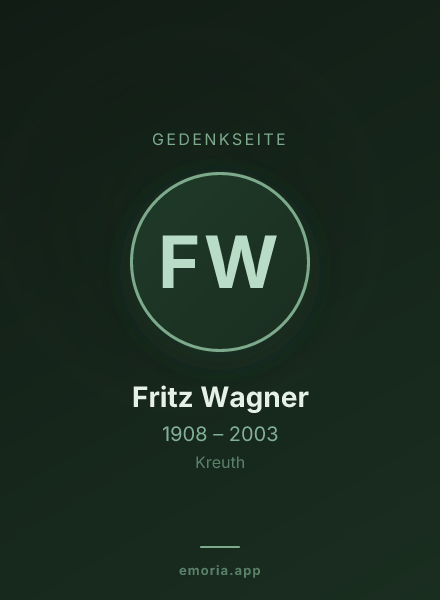 Gedenkportrait von Fritz Wagner