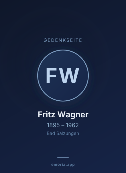 Gedenkportrait von Fritz Wagner