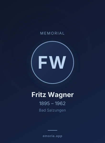 Memorial portrait of Fritz Wagner