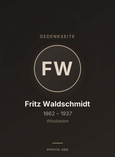 Gedenkportrait von Fritz Waldschmidt