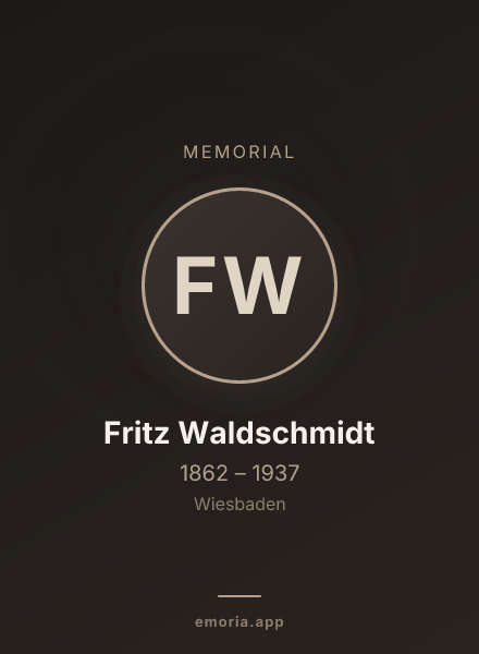 Memorial portrait of Fritz Waldschmidt