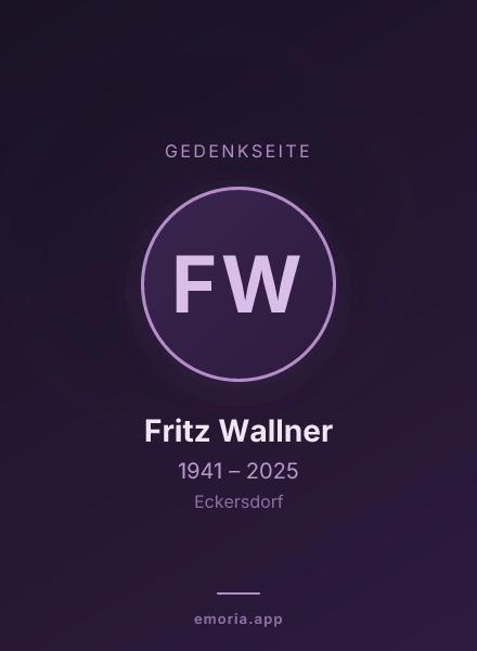 Gedenkportrait von Fritz Wallner