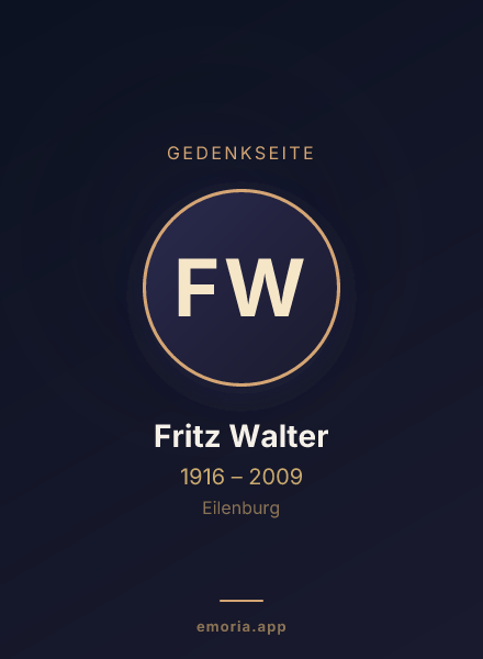 Gedenkportrait von Fritz Walter
