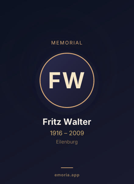 Memorial portrait of Fritz Walter