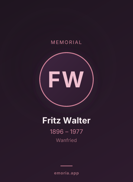 Memorial portrait of Fritz Walter