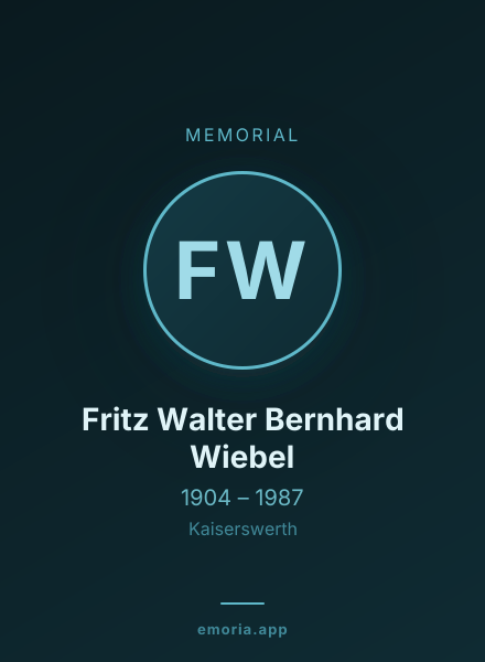 Memorial portrait of Fritz Walter Bernhard Wiebel