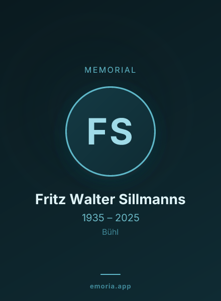 Memorial portrait of Fritz Walter Sillmanns