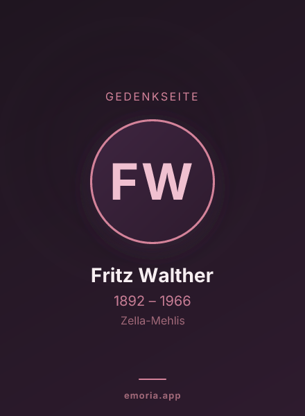 Gedenkportrait von Fritz Walther