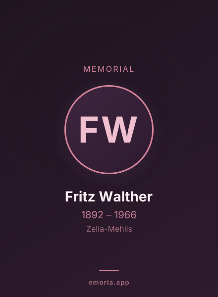 Memorial portrait of Fritz Walther