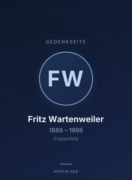 Gedenkportrait von Fritz Wartenweiler