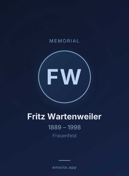 Memorial portrait of Fritz Wartenweiler