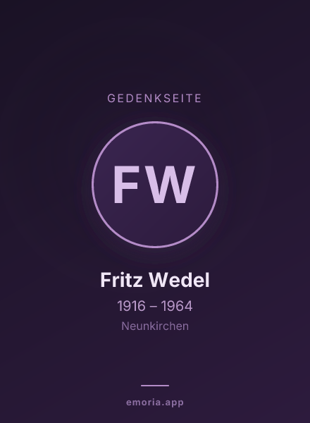 Gedenkportrait von Fritz Wedel