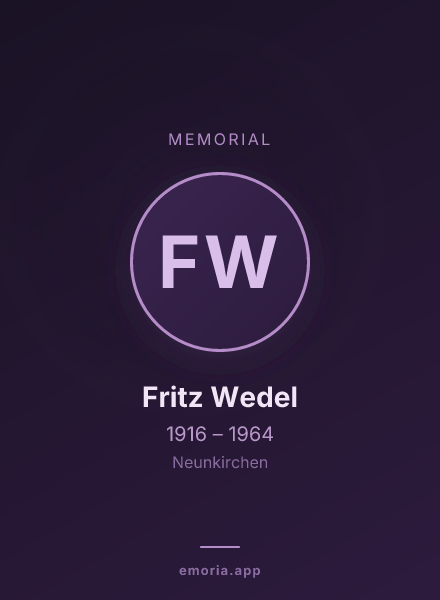 Memorial portrait of Fritz Wedel
