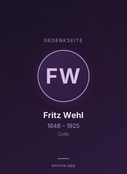 Gedenkportrait von Fritz Wehl