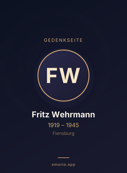 Gedenkportrait von Fritz Wehrmann